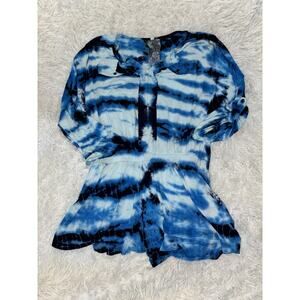 Young Fabulous & Broke Sz. M Blue Tie Dye Romper. Exc. Cond